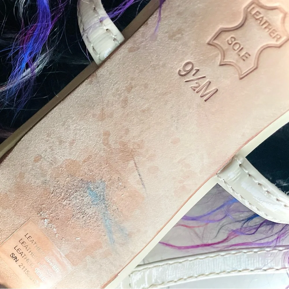 TORY BURCH | 9.5 | Cream 2.75β Tan Kitten Leather Kitten Sling Back Heels Pumps - Picture 6 of 9